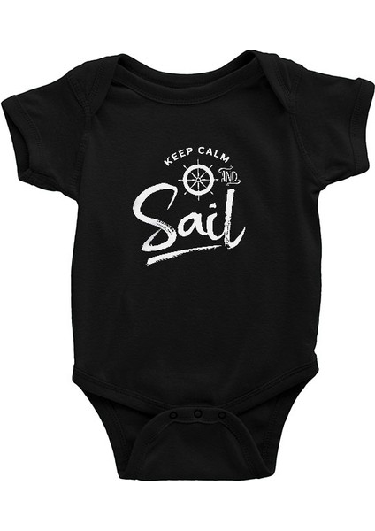 Yelken Siyah Unisex Bebek Body - Zıbın