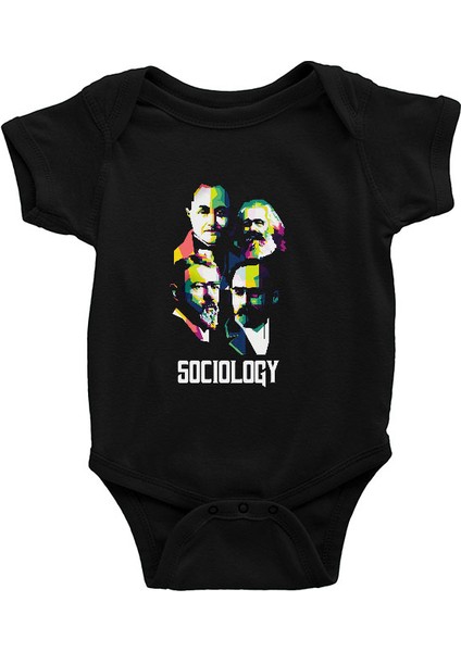 Sosyologlar Siyah Unisex Bebek Body - Zıbın