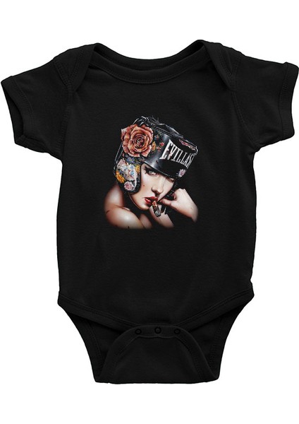 Puro Içen Kız Siyah Unisex Bebek Body - Zıbın