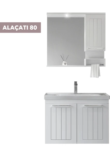 Alaçatı 80 cm Banyo Dolabı