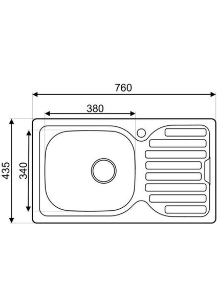 Inset Series As 07 43,5×76 Damlalıklı Paslanmaz Çelik Mutfak Evyesi (Sifon Dahil)