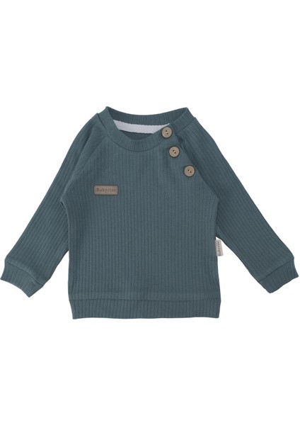 Unisex Bebek Raporlu Basic Düğme Detaylı 2'li Alt Üst Takım