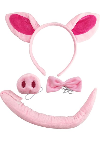 Domuz Kostüm Aksesuarları Kulaklar Bandı Kuyruk Kayış Dekorasyon (Yurt Dışından)
