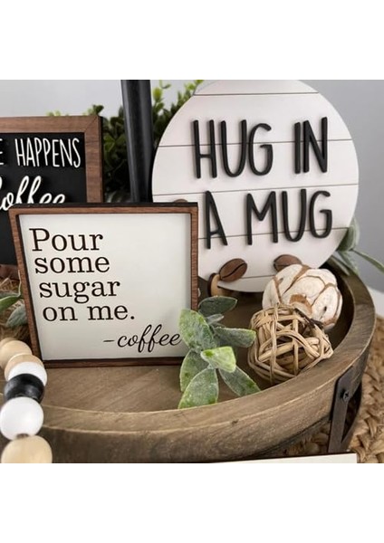 Kahve Sağlam Tray Değiştirici Bar Wooden Home Kitchen Farmhouse Istasyonu Tabletopu (Yurt Dışından) modelleri