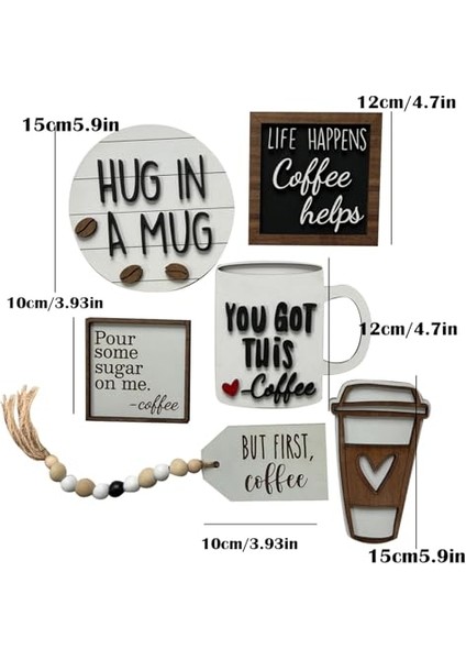 Kahve Sağlam Tray Değiştirici Bar Wooden Home Kitchen Farmhouse Istasyonu Tabletopu (Yurt Dışından) indirimleri