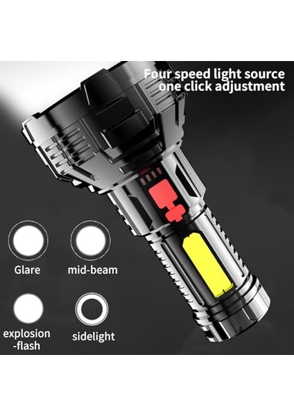 Dışarıdaki Güçlü Işık Işığı Charging 15 Hole Spotlight Flashlight USB Yeniden Yüklenebilir Mini Flashlights Orders My Multifunctional Light Household Emergency (Yurt Dışından)