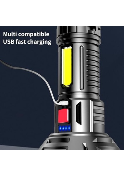 Dışarıdaki Güçlü Işık Işığı Charging 15 Hole Spotlight Flashlight USB Yeniden Yüklenebilir Mini Flashlights Orders My Multifunctional Light Household Emergency (Yurt Dışından)
