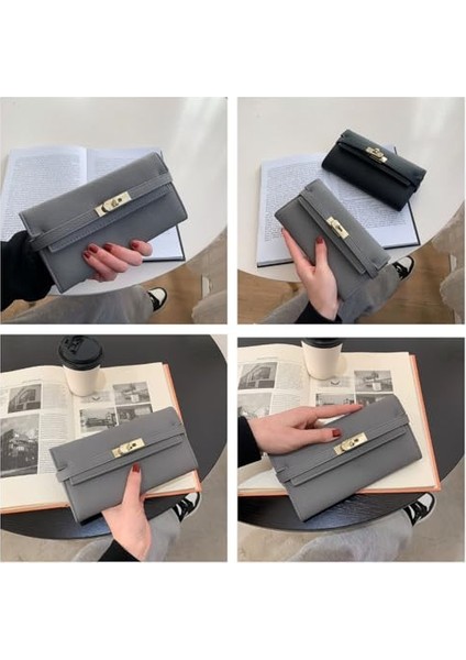 Clutch Bag Cute Cüzdanı Pu Deri Mini Purse Vintage Black Kadınlar Küçük Cüzdanın Estetik (Yurt Dışından)