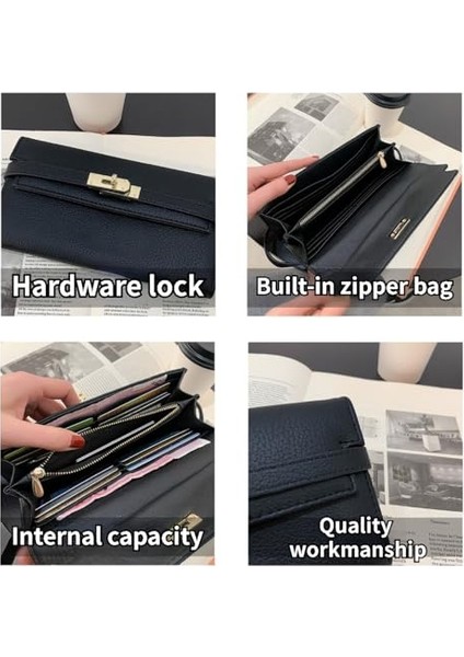 Clutch Bag Cute Cüzdanı Pu Deri Mini Purse Vintage Black Kadınlar Küçük Cüzdanın Estetik (Yurt Dışından)