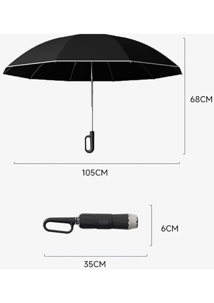 Buckle Umbrella, Reflective Safety Belt, Sturdy And Windproof, Portable For Travel, Fully Automatic Umbrella (Yurt Dışından) fiyatları