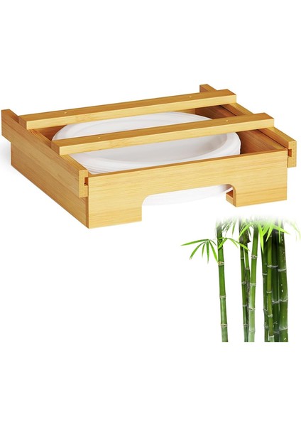 9 Inç Kağıt Tabak Dispenseri, Dolap Bambu Tabak Tutucu, Mutfak Kontrollü Daimi Dispenser, Stand Dispenser Tutucu, Kağıt Tabak Dispenseri (Yurt Dışından)