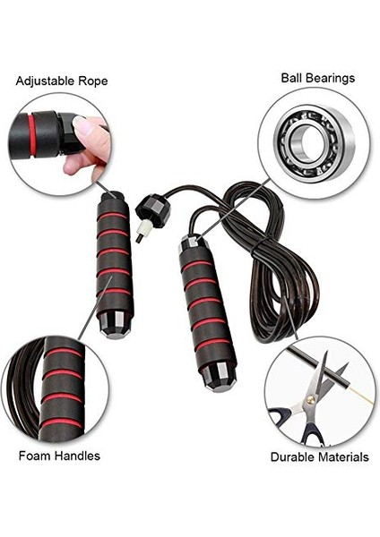 2'li Paket Daralan Atlama Ipi, Kadın ve Çocuk Halatlarıyla Uyumlu, Hızlı Atlamalar Için Bilyalı Rulmanlarla Çalışır, Evde Okul Spor Salonu Egzersizi ve Için Ayarlanab (Yurt Dışından) fiyatları