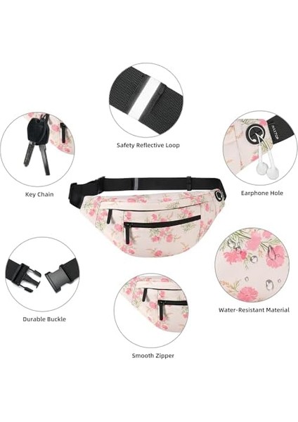 Büyük Crossbody Fanny Paketi 4-Zipper Pockets, Enjoy Sports Festivali Gezgin Çalışan Casual Eller-Özgür Cüzdanlar Bekle Telefon Çantası Tüm Telefonlar (Yurt Dışından)