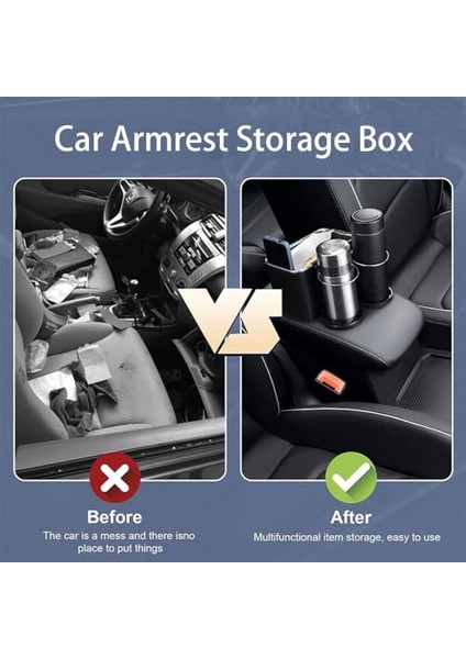 Araba Kolçak Saklama Kutusu,bardak Tutuculu Koltuğu Kutusu,2 Bardak Kutusunu Yükseltin,ayarlanabilir Çok Fonksiyonlu 7 * 4.5 4.5in Kutusu (Yurt Dışından) fiyatları