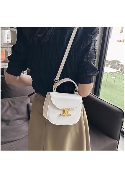 Kadın Deri Omuz Çantası Trendy Tasarımcı Zafer Kemeri Crossbody Çanta Küçük Bez (Yurt Dışından) indirimleri