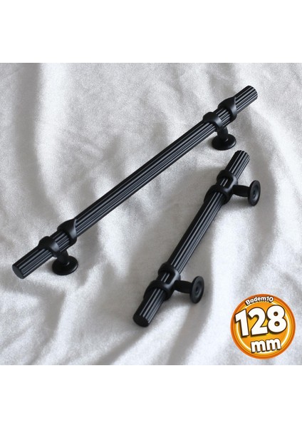 Emir 128 mm Siyah Metal Kulp Çekmece Mobilya Mutfak Dolabı Dolap Kapak Kulpları Kulbu Kulpu