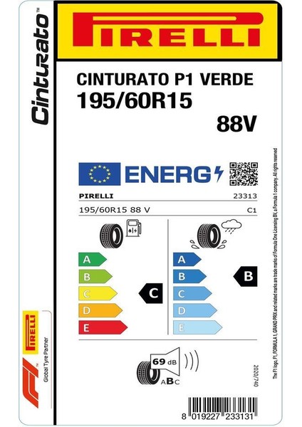 195/60 R15 88V Cinturato P1 Verde Oto Yaz Lastiği (Üretim Yılı: 2023) fırsatları
