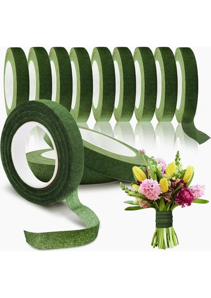 Roco Paper Çiçek Bandı Koyu Yeşil 12 Rulo 1 cm x 35 M