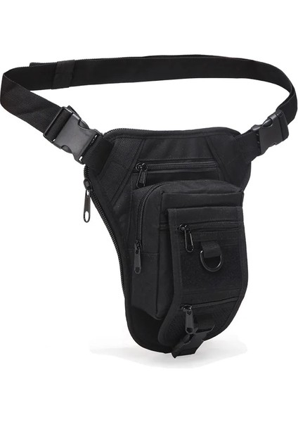Siyah Stil Açık Çok Fonksiyonlu Yürüyüş Avcılık Bel Çantası Askeri Taktik Bacak Çantası Avcılık Aracı Bel Paketi Motosiklet Spor Çantası (Yurt Dışından)