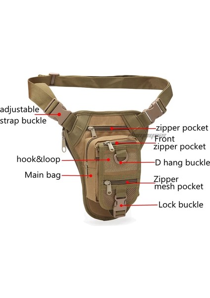 Siyah Stil Açık Çok Fonksiyonlu Yürüyüş Avcılık Bel Çantası Askeri Taktik Bacak Çantası Avcılık Aracı Bel Paketi Motosiklet Spor Çantası (Yurt Dışından) fiyatları