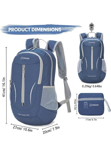 E0ZS0100C-YENİ Stil Diğer Zomake Hafif Paketlenebilir Sırt Çantası 25L Suya Dayanıklı Caming Yürüyüş Sırt Çantası Küçük Seyahat Sırt Çantası Kadın Erkek Için (Yurt Dışından) fiyatları