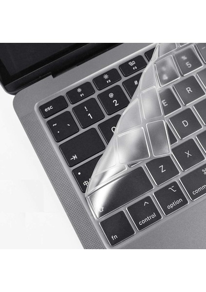 Macbook Pro 13 Inc 2020 M1 A2338 / A2251 / A2289 ile Uyumlu Türkçe Q Klavye Silikon Koruyucu Kılıf