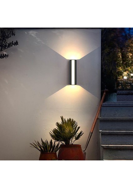 12 Watt Günışığı Ledli Modern Tasarım Iç ve Dış Mekan Aplik, Bahçe Aydınlatma Armatürü, Duvar Aplik