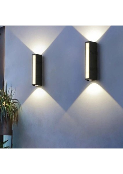 12 Watt Günışığı Ledli Modern Tasarım Iç ve Dış Mekan Aplik, Bahçe Aydınlatma Armatürü, Duvar Aplik