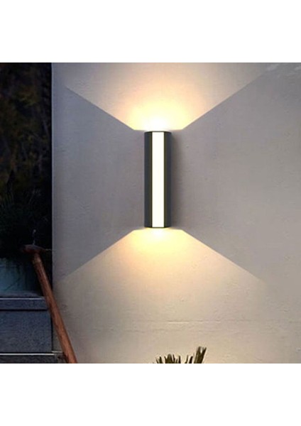 12 Watt Günışığı Ledli Modern Tasarım Iç ve Dış Mekan Aplik, Bahçe Aydınlatma Armatürü, Duvar Aplik