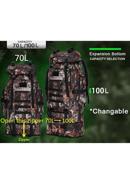 cl Stili Diğer 100L Büyük Kapasiteli Açık Taktik Sırt Çantası Dağcılık Kamp Yürüyüş Askeri Molle Su Geçirmez Taktik Çanta (Yurt Dışından) modelleri