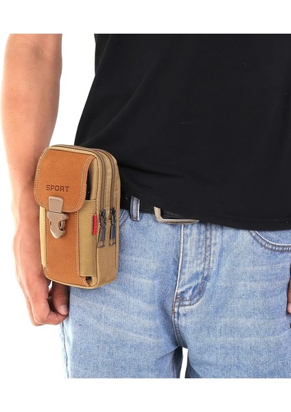 E Tarzı Erkekler Taktik Molle Kese Kemer Bel Paketi Çanta Küçük Cep Askeri Bel Paketi Koşu Kılıfı Seyahat Kamp Çantası Yumuşak Arka Açık (Yurt Dışından)