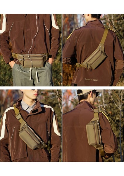 Haki Tarzı Askeri Bel Çantası Spor Açık Büyük Kapasiteli Su Geçirmez Taktik Çanta Sürme Seyahat Koşu Çok Fonksiyonlu Göğüs Paketi X291A (Yurt Dışından) modelleri
