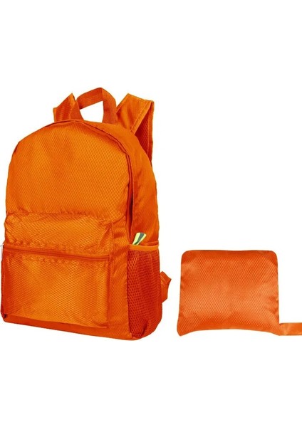 Turuncu Tarzı Açık Spor Kadın Erkek Küçük Katlanabilir Sırt Çantası Su Geçirmez Sırt Çantası Kapak Çok Fonksiyonlu Yürüyüş ve Seyahat Çantası Paketi (Yurt Dışından)