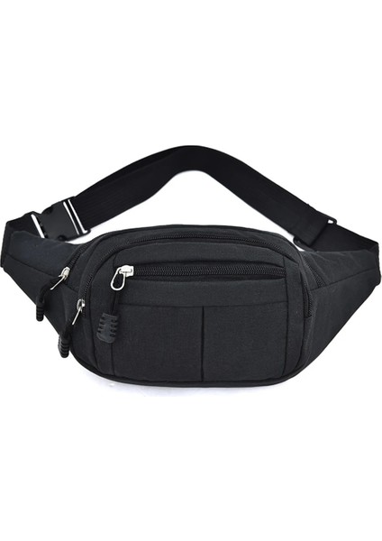 Siyah Stil Çok Amaçlı Bel Paketi Naylon Taşınabilir Cep Telefonu Çantası Fanny Paketi Açık Koşu Bisiklet Yürüyüş Için Büyük Kapasiteli (Yurt Dışından)