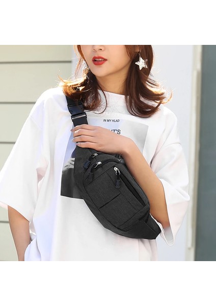 Siyah Stil Çok Amaçlı Bel Paketi Naylon Taşınabilir Cep Telefonu Çantası Fanny Paketi Açık Koşu Bisiklet Yürüyüş Için Büyük Kapasiteli (Yurt Dışından) modelleri