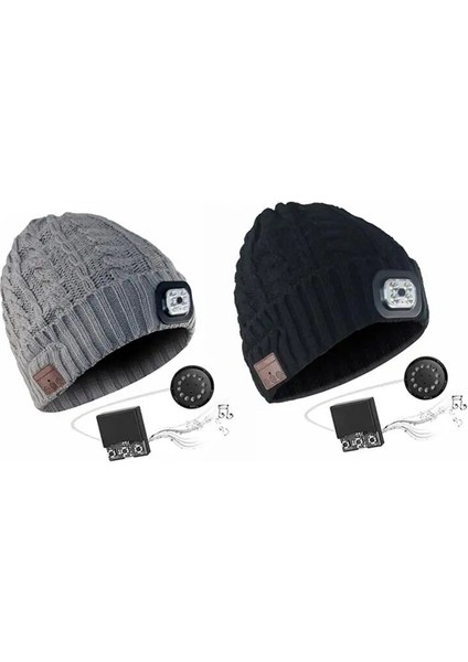 Gri Tarzı 2019 LED Işık Kablosuz Bluetooth Şapka Bere Müzik Örme Şapka Koşu Şapka Spor Kap Siyah Gri USB Şarj Açık Koşu Için (Yurt Dışından) modelleri