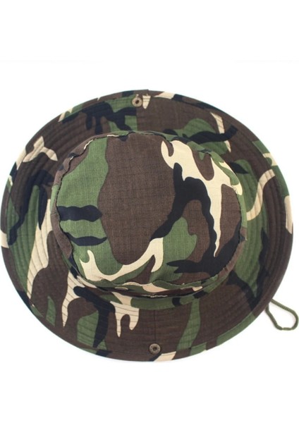 Beyaz Stil Kamuflaj Benni Şapka Askeri Balıkçı Şapka Yuvarlak Kenarlı Şapka Kamuflaj Erkek Balıkçılık Dağcılık Yürüyüş Avcılık Şapka (Yurt Dışından) indirimleri