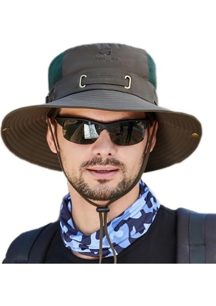 Zq Stili Yaz Açık Güneş Koruma Kapağı Şapka Balıkçılık Turizm Erkek Kova Şapka Nefes Ağız Çift Amaçlı Güneş Balıkçı (Yurt Dışından) fırsatları