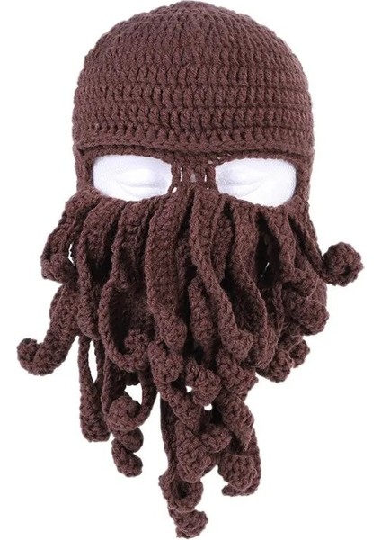 Q Stili Erkekler Kadınlar Komik Kapaklar Açık Kış Rüzgar Geçirmez Sıcak Ahtapot Bıyık Şapka Kamp Seyahat Için (Yurt Dışından)