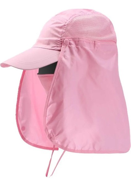 Pembe Tarzı Güneş Şapkası Kulak Kapağı Koruyucu Kap Boyun Kapağı Nefes Yürüyüş Şapkası Ev Açık Unisex Eğlence Şapkaları Yaz Ddark (Yurt Dışından)
