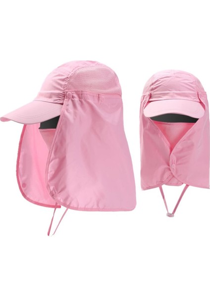Pembe Tarzı Güneş Şapkası Kulak Kapağı Koruyucu Kap Boyun Kapağı Nefes Yürüyüş Şapkası Ev Açık Unisex Eğlence Şapkaları Yaz Ddark (Yurt Dışından) modelleri