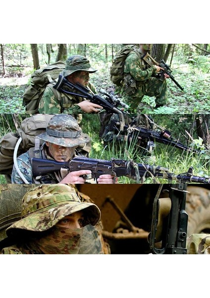 Haki Tarzı Taktik Abd Ordusu Kova Şapka Kamuflaj Boonie Şapka Askeri Multicam Panama Yaz Kap Avcılık Yürüyüş Açık Camo Güneş Kepleri Erkekler (Yurt Dışından) modelleri