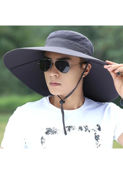 Gri Tarzı S Beden Açık Erkek Kadın Tırmanma Balıkçılık Güneş Koruyucu Büyük Kap Yaz Yürüyüş Seyahat Kampı Ayarlanabilir Gölge Nefes Güneş Şapkası Balıkçı Şapkası (Yurt Dışından) fiyatları