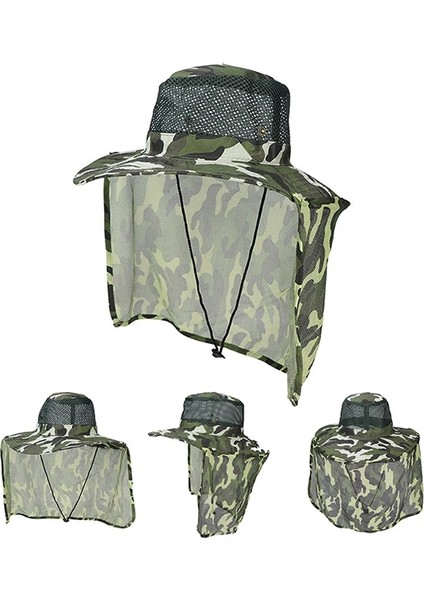 Haki Tarzı Balıkçı Şapkası Geniş Kenarlı Nefes Örgü Unisex Açık Spor Balıkçılık Yürüyüş Şapka Uv Koruma Yüz Boyun Flap Adam Güneşlikli Kep (Yurt Dışından) indirimleri