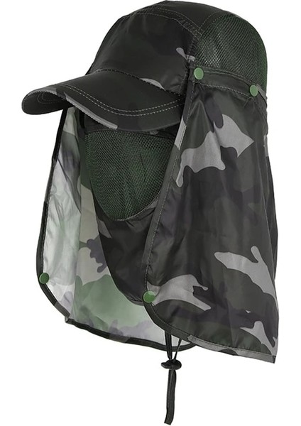 Jg Tarzı Balıkçılık Flap Kapaklar Erkek Kadın Hızlı Kuru Uv Koruma Çıkarılabilir Kulak Boyun Kapak Açık Kamp Yürüyüş Şapka (Yurt Dışından)