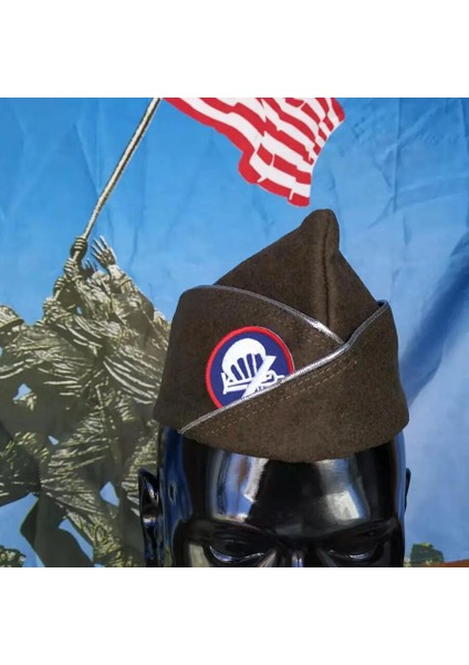 Bir Stil Xl Boyutu TOMWANG2012.WW2 Abd Havadan Paraşüpçü Yün Garizon Yama Işli Şapka (Yurt Dışından)