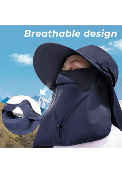 Mavi Stil Açık Spor Güneş Şapkaları Çabuk Kuruyan Su Geçirmez Vizör Şapka Uv Koruma Balıkçılık Yürüyüş Beyzbol Yüz Maskesi Şal Kap Erkek Kadın (Yurt Dışından) modelleri