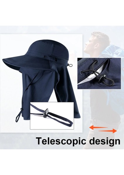 Mavi Stil Açık Spor Güneş Şapkaları Çabuk Kuruyan Su Geçirmez Vizör Şapka Uv Koruma Balıkçılık Yürüyüş Beyzbol Yüz Maskesi Şal Kap Erkek Kadın (Yurt Dışından) indirimleri