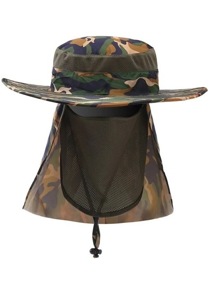 No.1 Stili S Beden Yaz Erkek Kamuflaj Örgü Nefes Güneş Şapkası Açık Yürüyüş Seyahat Sürme Balıkçılık Hızlı Kuru Anti-Sivrisinek Güneşlik Kap (Yurt Dışından) modelleri