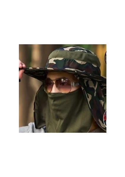 No.1 Stili S Beden Yaz Erkek Kamuflaj Örgü Nefes Güneş Şapkası Açık Yürüyüş Seyahat Sürme Balıkçılık Hızlı Kuru Anti-Sivrisinek Güneşlik Kap (Yurt Dışından) indirimleri